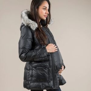 The M Coat Spirit Black Maternity Convertable Puffer Coat Large
